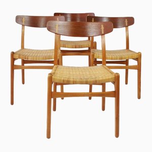 Sillas de comedor modelo CH23 de Hans J. Wegner para Carl Hansen & Son, años 50. Juego de 4