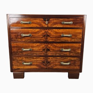 Art Deco Chest of Drawers in Walnut and Mahogany, 1940