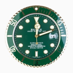 Perpetual Green and Gold Submariner Wall Clock from Rolex
