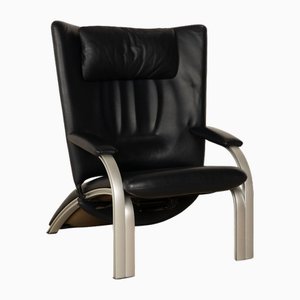 Fauteuil 698 Spot en Cuir Bleu Foncé de WK Wohnen