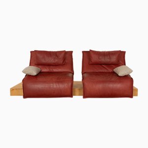 Motion Edit 3 Leather Two Seater in Red Brown from Koinor Free