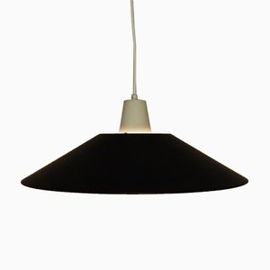 Mid-Century Black and White Lacquered Pendant Light, 1950s