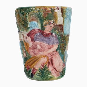 Vase Vintage en Majolique de Tivoli