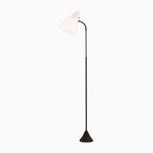 Lampadaire en Métal Laqué Noir, 1950s