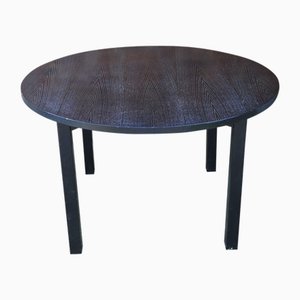 Danish Black Lacquered Wooden Dining Table, 1980s