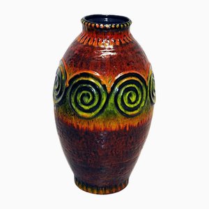 Vaso vintage colorato in ceramica, Germania Ovest, anni '70