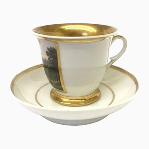 Vintage Gold Tea Cup and Saucer, Set of 2
