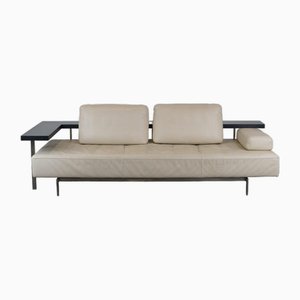 Dono 3-Seat Sofa in Thick White and Cream Cowhide by Rolf Benz