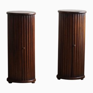 Antique Pedestals with Storage in Nutwood, 1880s