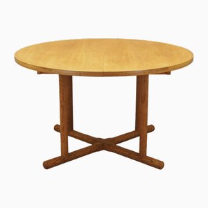 Runder Dänischer Tisch aus Eschenholz, 1960er
