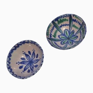 Spanish Ceramic Plates Fajalauza Granada, Spain, 1900s, Set of 2