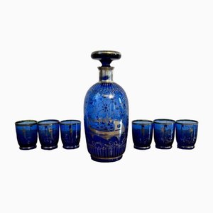 Set di decanter e bicchieri da liquore vintage, 1920, set di 7