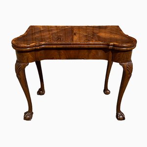 Antique Walnut Fold Over Games Table, 1900