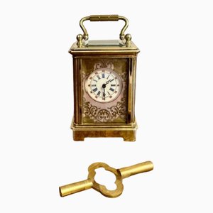 Horloge de Carrosse Miniature Édouardienne Antique, 1900
