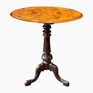 Victorian Period Burr Walnut Wine Table, 1880