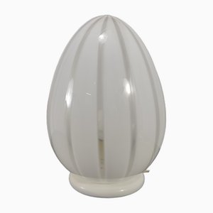 Lámpara de mesa de cristal de Murano blanco, años 60