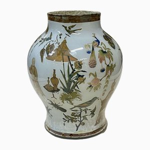 Asiatische Vase aus mundgeblasenem Glas