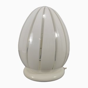 Kleine Weiße Tischlampe aus Muranoglas, 1960er