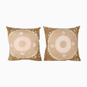 Vintage 19th Century Pink Square Cushion Covers, Set of 2