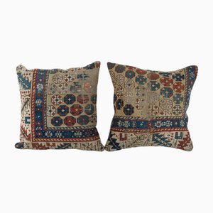 Handcrafted Tan and Sand Color Throw Kilim Cushion Covers, Set of 2