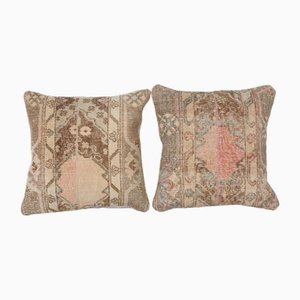 Housse de Coussin Tapis Oushak, Turquie, Set de 2