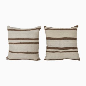 Coussins Kilim Décoratifs en Laine et Chanvre Faits Main, Turquie, Set de 2