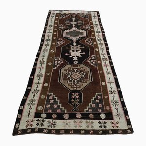 Vintage Turkish Brown Wool Runner Rug, 1960s