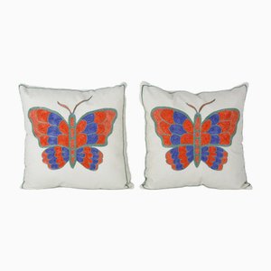 Tashkent Suzani Butterfly Camel Cushion Covers, Set of 2
