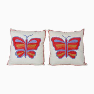 Housses de Coussin Suzani, Ouzbek Butterfly Wild Life, Set de 2