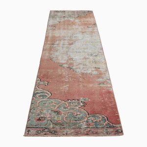 Türkischer Vintage Teppich aus Wolle in Rosa Grün