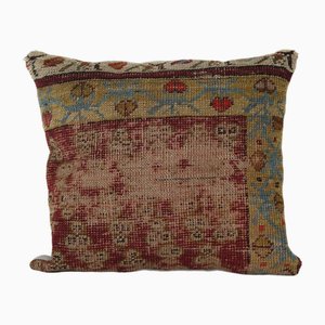 Turkish Orange Square Oushak Rug Cushion Cover