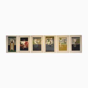 Ennio Tamburi, Compositions Abstraites, 1966, Paintings, Set de 6