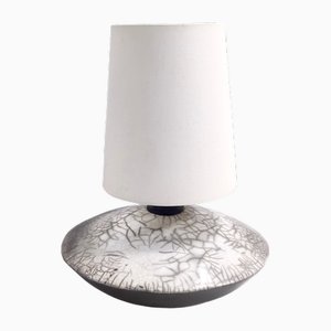 Lámpara de mesa Raku italiana de cerámica, años 80