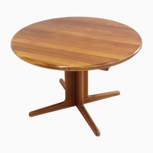 Vintage Danish Round Extendable Dining Table in Teak, 1960s