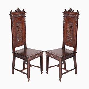 Antike eklektische Venice Stühle aus Nussholz von Testolini Frères, 1890er, 2er Set