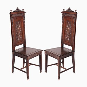 Antike eklektische Venice Stühle aus Nussholz von Testolini Frères, 1890er, 2er Set