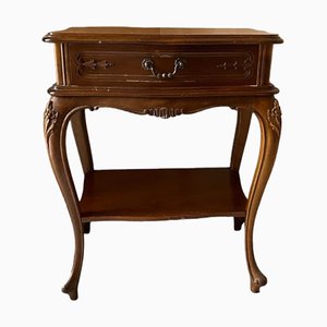 Italian Walnut Side Table with Drawer