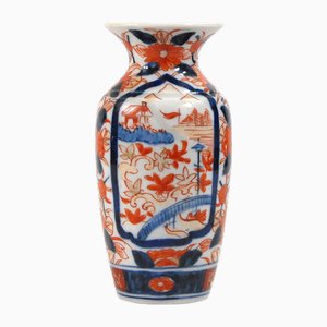 Jarrón japonés de porcelana Meiji Imari