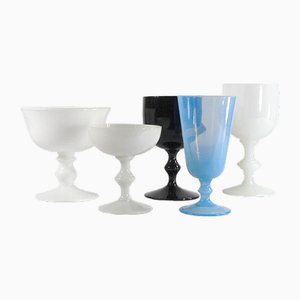 Set de Verre Multicolore, Italie, 1960s, Set de 5