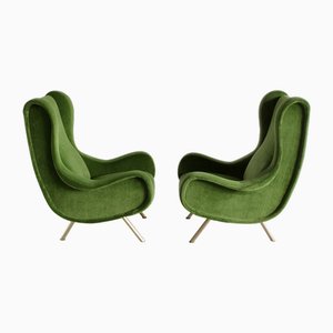 Italian Senior Lounge Chairs by Marco Zanuso for Arflex, Set of 2