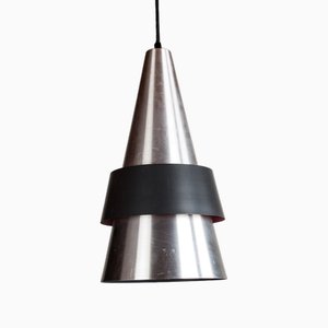 Lampada da soffitto grande in alluminio modello Corona di Jo Hammerborg per Fog & Mørup, Danimarca, anni '60