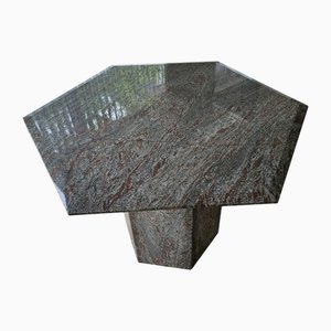 Mesa de comedor octogonal de granito, años 70. Juego de 2