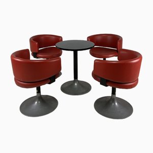 Italienischer Space Age Tisch und Sessel, 1960er, 5er Set