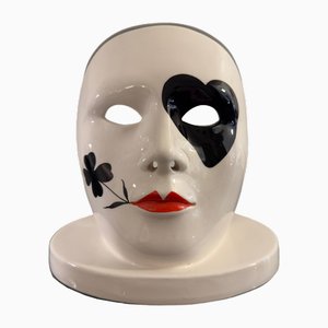 Masque Publicitaire en Céramique par Franco Zarri, 1980s
