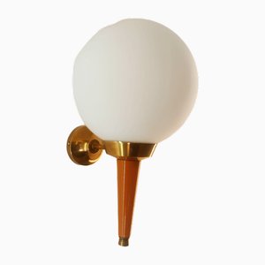Gold and Orange Wall Light with White Sphere from Stilnovo
