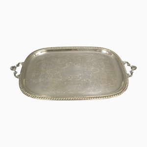 Silver Metal Serving Tray, 1950