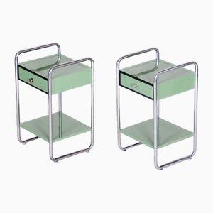 Bauhaus Bedside Tables in Chrome-Plated Steel, Czech, 1930s, Set of 2