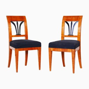 Set of Biedermeier Dining Chairs in Cherry Tree, Czech, 1830s