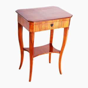 Small Biedermeier Side Table in Walnut & Lacquer, Austria, 1810s