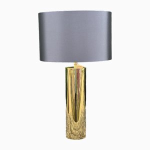 Italian Cylinder Lamp in Golden Brass, 2000s
